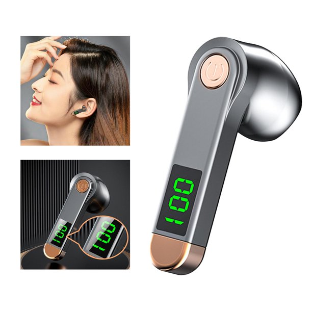 Auricular Pantalla LED Pantalla Inteligente Portátil Inalámbrico Mini Auriculares Auriculares para Competencia Película Computadora Negro