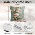 thumbnail image 7 of Vintage Floral Throw Pillow Cover Gifts 18x18, Cottagecore Cottage Core Botanical Flower Decor Pillow Cases for Bedroom Living Room, Elegant Peony Pink Rose Pillowcases for Couch Bed Sofa, 7 of 7