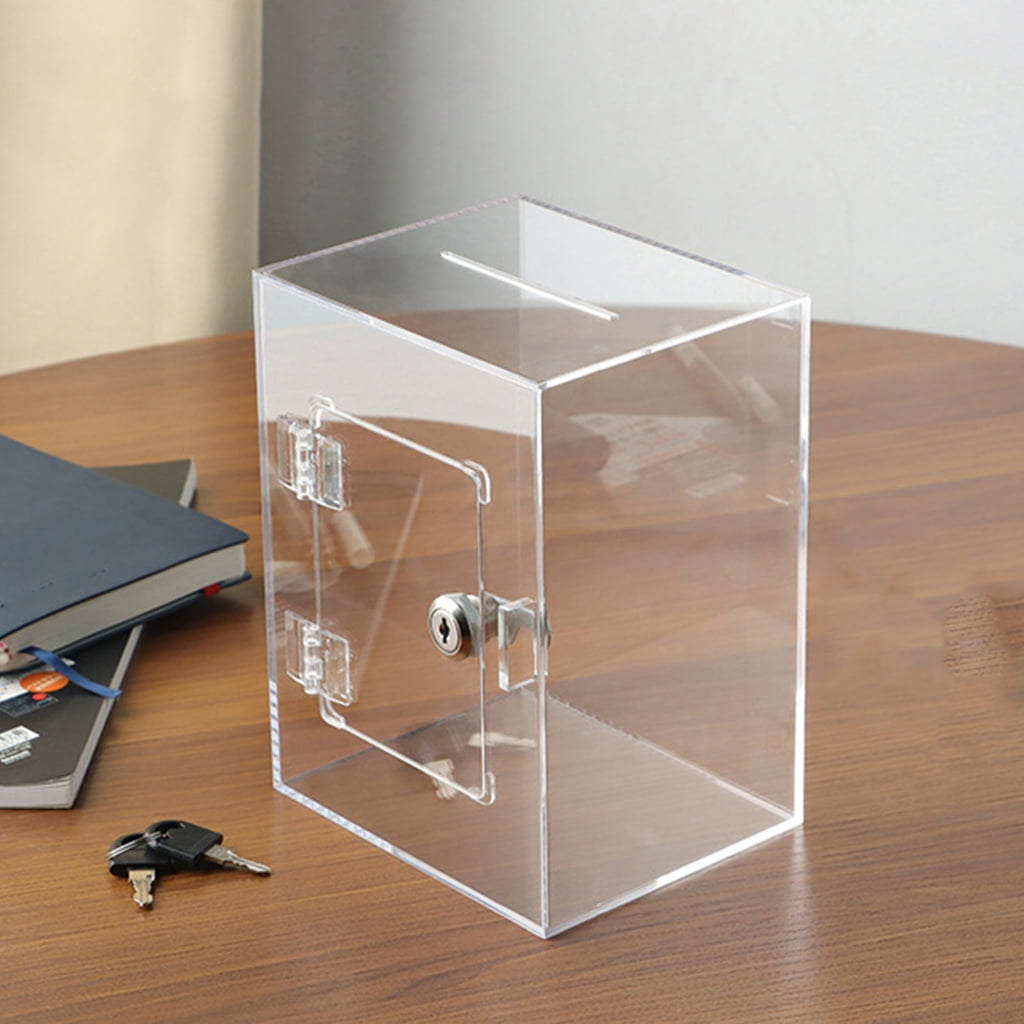 Functional Clear Money Saving Box With Lockable Key Premium Cash Storage Container Money Saving Box For Families