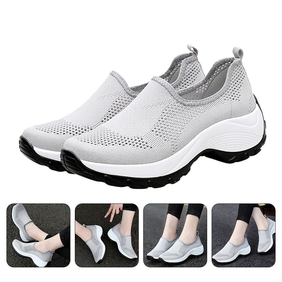 Raindrops 1Pair Grey Woman Running Shoes Breathable Quick Dry Outdoor Hiking Footwear