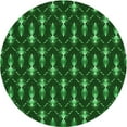 thumbnail image 1 of Ahgly Company Tapis de Zone Rond Lavable en Machine Intérieur Transitionnel Vert Émeraude Profond, 4 Pieds Rond, 1 of 7