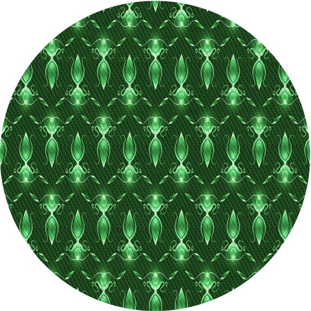 Ahgly Company Tapis de Zone Rond Lavable en Machine Intérieur Transitionnel Vert Émeraude Profond, 4 Pieds Rond