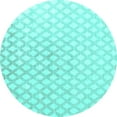 thumbnail image 1 of Ahgly Company Indoor Round Trellis Turquoise Blue Contemporary Area Rugs, 4' Round, 1 of 4