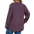thumbnail image 4 of XUNKUSGA Plus Size Sweaters For Women Crewneck Long Sleeve Hem Slit Sweatshirt For Women Trendy Loose Ribbed Knit Pullover Going Out Tops For Women L-5XL, 4 of 8