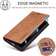 thumbnail image 2 of Case for iPhone 11 6.1 inch, Vintage Classic Matte Leather Wallet Case Flip Notebook Style Cover with Magnetic Closure Kickstand Card Slots - Brown, 2 of 7