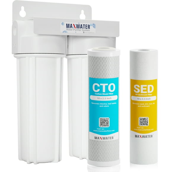 Max Water 2 Stage (Sediment, Odor & Improving Taste) Whole House 10 inch, Standard Water Filtration