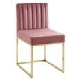 thumbnail image 3 of Modway Carriage Channel Tufted Sled Base Upholstered Fabric Dining Chair in Black Charcoal, 3 of 8