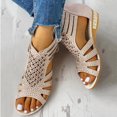 thumbnail image 1 of asdoklhq Sandals for Women Clearance Under $10,Rhinestone Hollow Back Zipper Round Toe Hollow Sandals Roman Shoes Women, 1 of 6