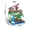 LED Big Waterfall, variant on 1130PCS Creative Sakura Tree House Building Blocks City Street View Architecture Model Micro Bricks Gift Toy for Kid Girl Adult