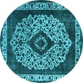 thumbnail image 1 of Ahgly Company Indoor Round Oriental Light Blue Industrial Area Rugs, 3' Round, 1 of 4