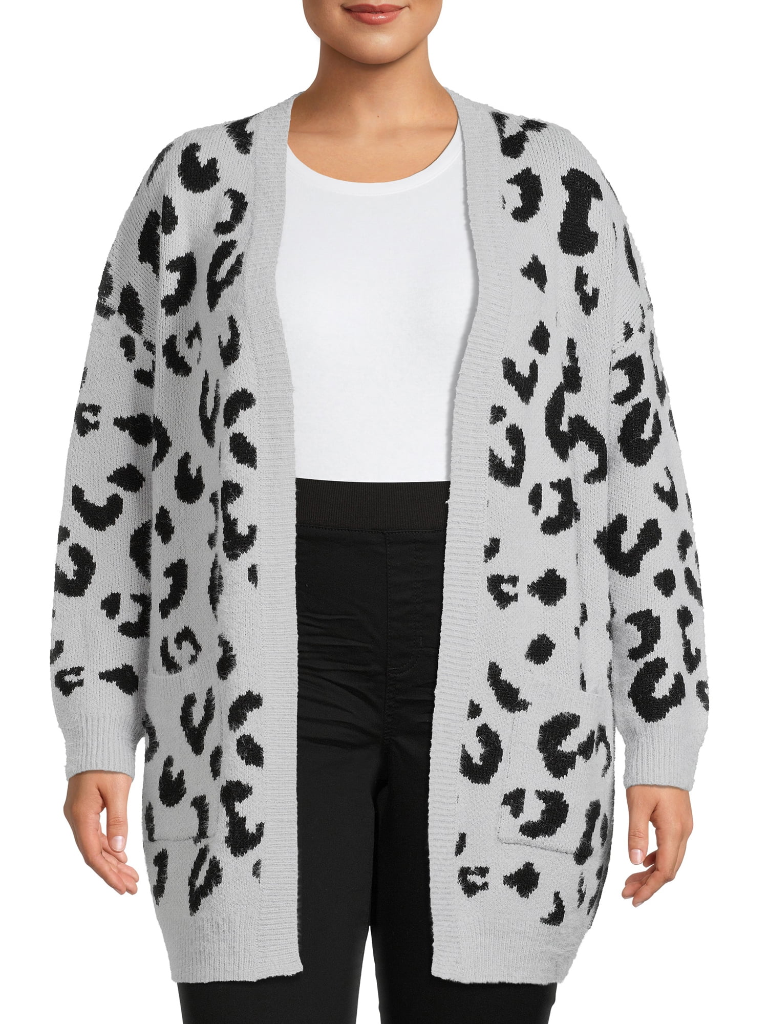 Dreamers by Women's Size Leopard Print Cardigan - Walmart.com
