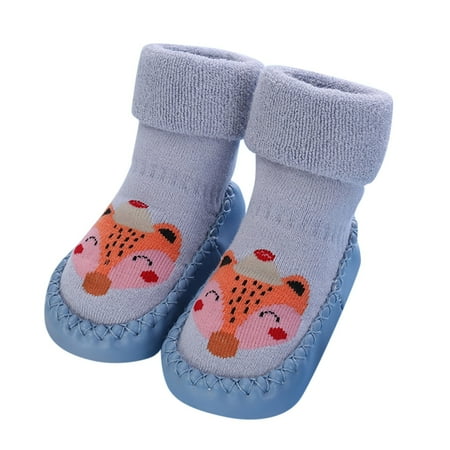 

GEZHEN Cute Children s Toddler Shoes Flat Non Slip Sock Warm and Comfortable Cartoon Ladder Panda Pattern Autumn Winter Children Bottom Socks Rabbit Pattern 0-6 Months