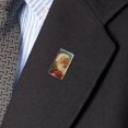 thumbnail image 2 of Christmas Holiday Santa and His Toy Sack Metal Rectangle Lapel Hat Pin Tie Tack Pinback, 2 of 4