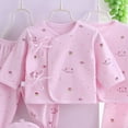thumbnail image 5 of CAUYDY Preemie Baby Clothes Newborn Boys Girls Outfit Long Sleeve Pajamas Pants Hat Bib Bellyband Cotton 7PCS Layette Set for Infant Fall Winter 0 3 6 Months (Sizes 0-3 Months,Pink), 5 of 6