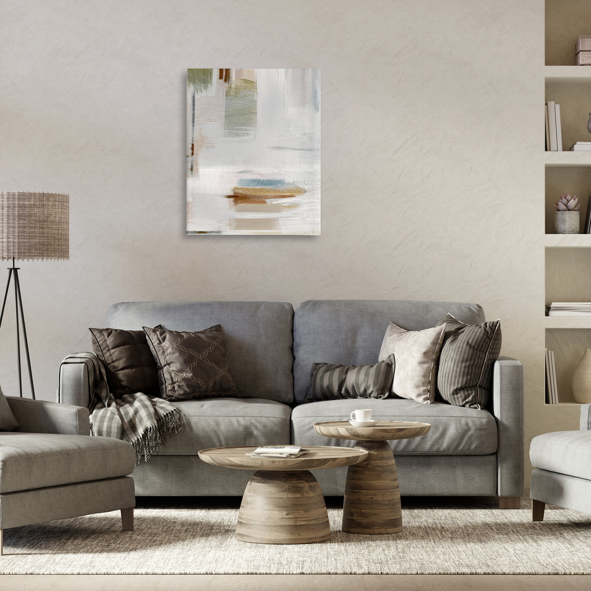Stupell Industries Muted Neutral Composition Abstract Painting Wrapped Canvas Art Print Wall Art, 24 x 30