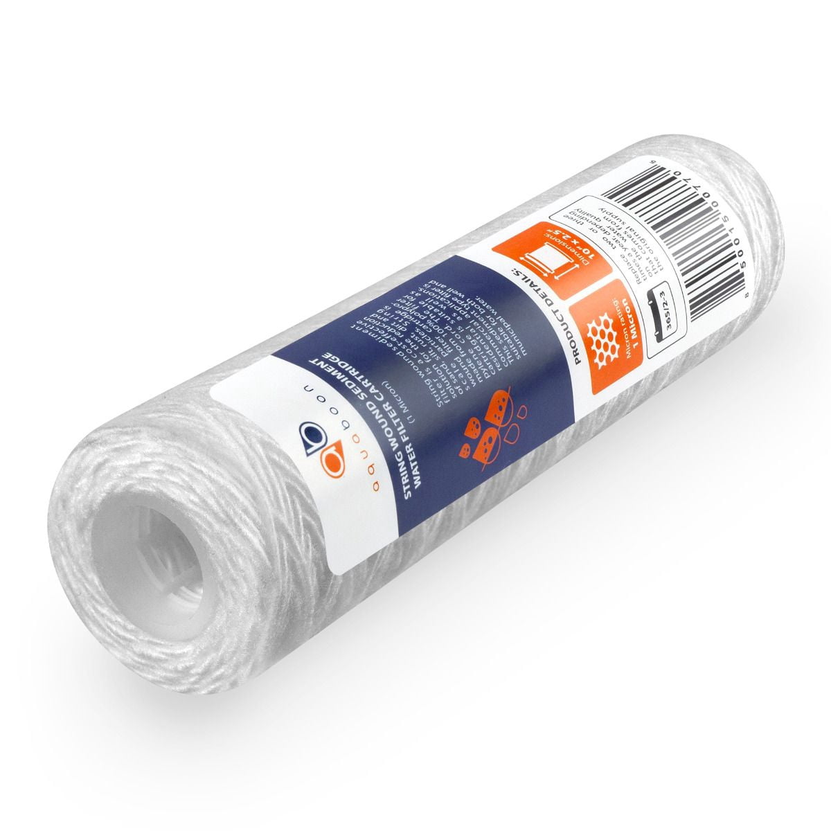 Aquaboon 1 Micron 10" x 2.5" String Wound Sediment Water Filter Cartridge | Universal Replacement for Any 10 inch RO Unit | Compatible with WFPFC4002, CW-F, PFC4002, 25-Pack