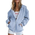 thumbnail image 1 of Sudadera con Capucha PRETTYGARDEN 2025 con Cierre Azul Claro Talla L, 1 of 8