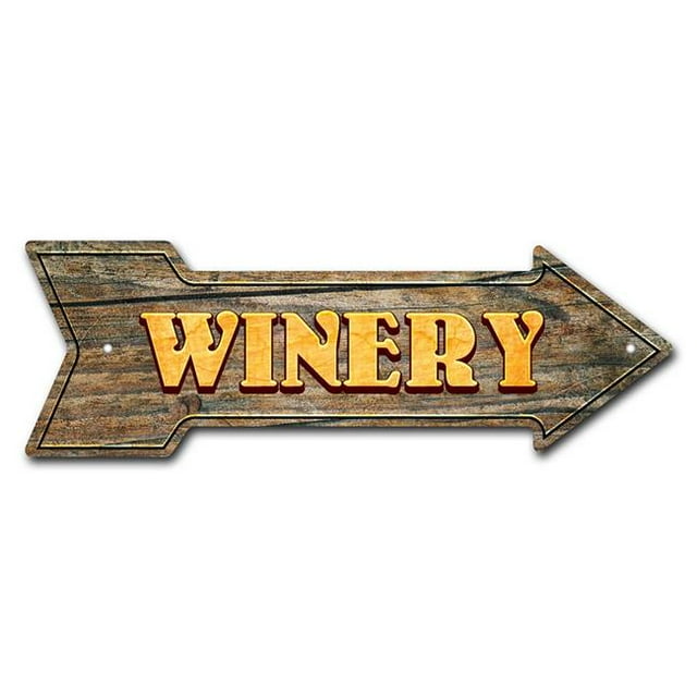 SignMission P-ARROW12-999544 12 x 36 in. Wide Winery Arrow Sign
