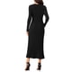 thumbnail image 3 of VESTIDO DE SUÉTER DE MANGA LARGA PARA MUJER INSPIRE CHIC, CUELLO REDONDO, TEJIDO DE CANALÉ, PLISADO EN A, VESTIDOS MIDI L NEGRO, 3 of 6