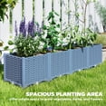 thumbnail image 3 of Outsunny Raised Flower Bed, 5 x 1 x 1 ft Plastic Planter Box with Drainage Holes for Vegetables, Herbs, Flowers & Succulents, Blue, 3 of 9