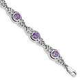 thumbnail image 3 of 925 Sterling Silver Purple Amethyst Chain Gemstone Tennis Bracelet, 3 of 5