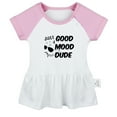 thumbnail image 1 of Just A Good Mood Dude Funny Dresses For Baby, Newborn Babies Skirts, Infant Princess Dress, 0-24M Kids Graphic Clothes (Pink Raglan Dresses, 6-12 Months), 1 of 4