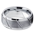 thumbnail image 2 of Silly Kings Jewelry 9mm Tungsten Wedding Band Men and Women Tungsten Carbide Ring Grooved Tungsten Band Gray Tungsten, 2 of 3
