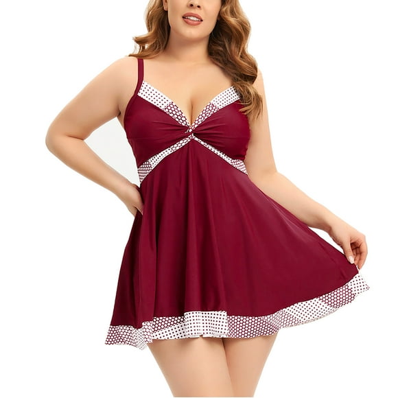 FhsagQ Women's Swimsuit Sets Matching Lace Bra and Panty Set Women's Swimsuit Printed Matching Ruffle Backless High Waist Pants Sexy Beach Swimming Hot Spring Bathing Bikini Red XXL