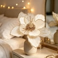 thumbnail image 4 of Torqee Artificial Poinsettia Flowers, Christmas Fake Floral Stems with Velvet Petals, Winter Holiday Home Decor, White, 8.7x8.7in, 4 of 4