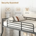 thumbnail image 4 of Dolonm Twin over Full Metal Bunk Bed for Teens, Heavy Duty Noise Free Bunk Bed Sturdy with Support Leg, Ladder and Guardrails for Bedroom, Easy Assembly, Black, 4 of 9