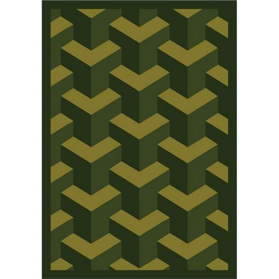 Rooftop Olive 3 ft.10 in. x 5 ft.4 in.  WearOn Nylon Machine Tufted- Cut Pile Whimsy Rug