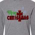 thumbnail image 4 of Inktastic Merry Christmas Buffalo Plaid Cross with Snowflakes Long Sleeve T-Shirt, 4 of 5