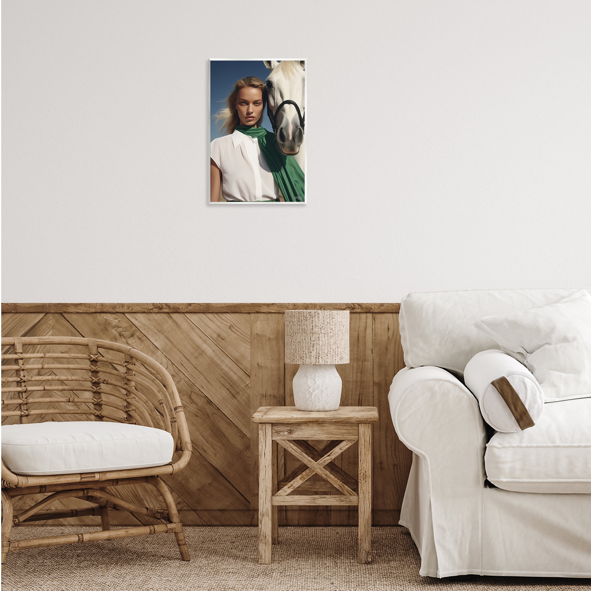 Stupell Industries Horse & Girl Friendship People Painting Unframed Art Print Wall Art, 13 x 19