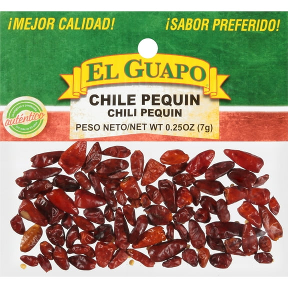 El Guapo Whole Pequin Chili Peppers, 0.25 oz Bag