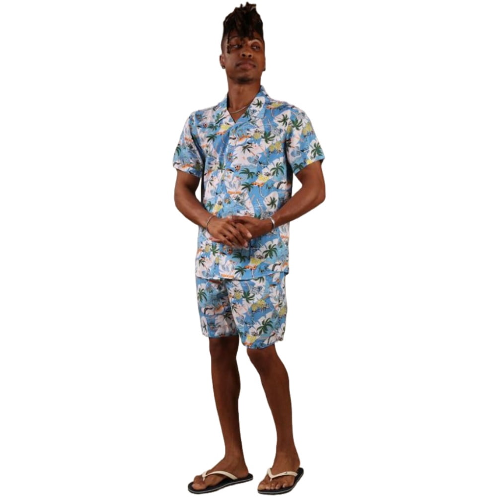 Casual Ocean Shell Print Shorts Two-Piece Set