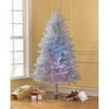 6' Retro Silver Tinsel Tree with LED Color Box