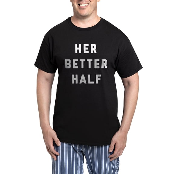 CafePress - Her Better Half Men's Dark Pajamas - Men's Dark Loose Fit Cotton Pajama Set