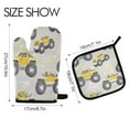 thumbnail image 2 of Yayeee Oven Mitts and Pot Holder Set of 4 Heat Resistant Kitchen Gloves Baking Hot Pad, Trucks Pattern, 2 of 5