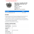 thumbnail image 2 of Water Pump - Compatible with 2003 - 2005 Mercedes-Benz C230 1.8L 4-Cylinder GAS 2004, 2 of 2