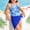 Blue, variant on ibiyuan Toddler Girl Summer One Piece Ruched Girl Bathing Suit Tie-Straps Cutout Ruffle Girls Swimsuits Color Block Stretchy Swimwear