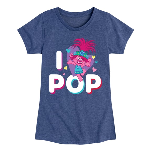 Trolls - I Love Pop Poppy - Toddler & Youth Girls Short Sleeve Graphic T-Shirt