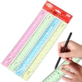 thumbnail image 2 of Plastic Straight Rulers Set, Precision Scale Measuring Tools for Math Drawing, 2 of 9