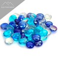 thumbnail image 2 of Fire Pit Glass - Aqua, Dark Blue Blend Reflective Fire Glass Beads 3/4" - Reflective Fire Pit Glass Rocks - Blue Ridge Brand Reflective Glass Beads for Fireplace and Landscaping, 2 of 6