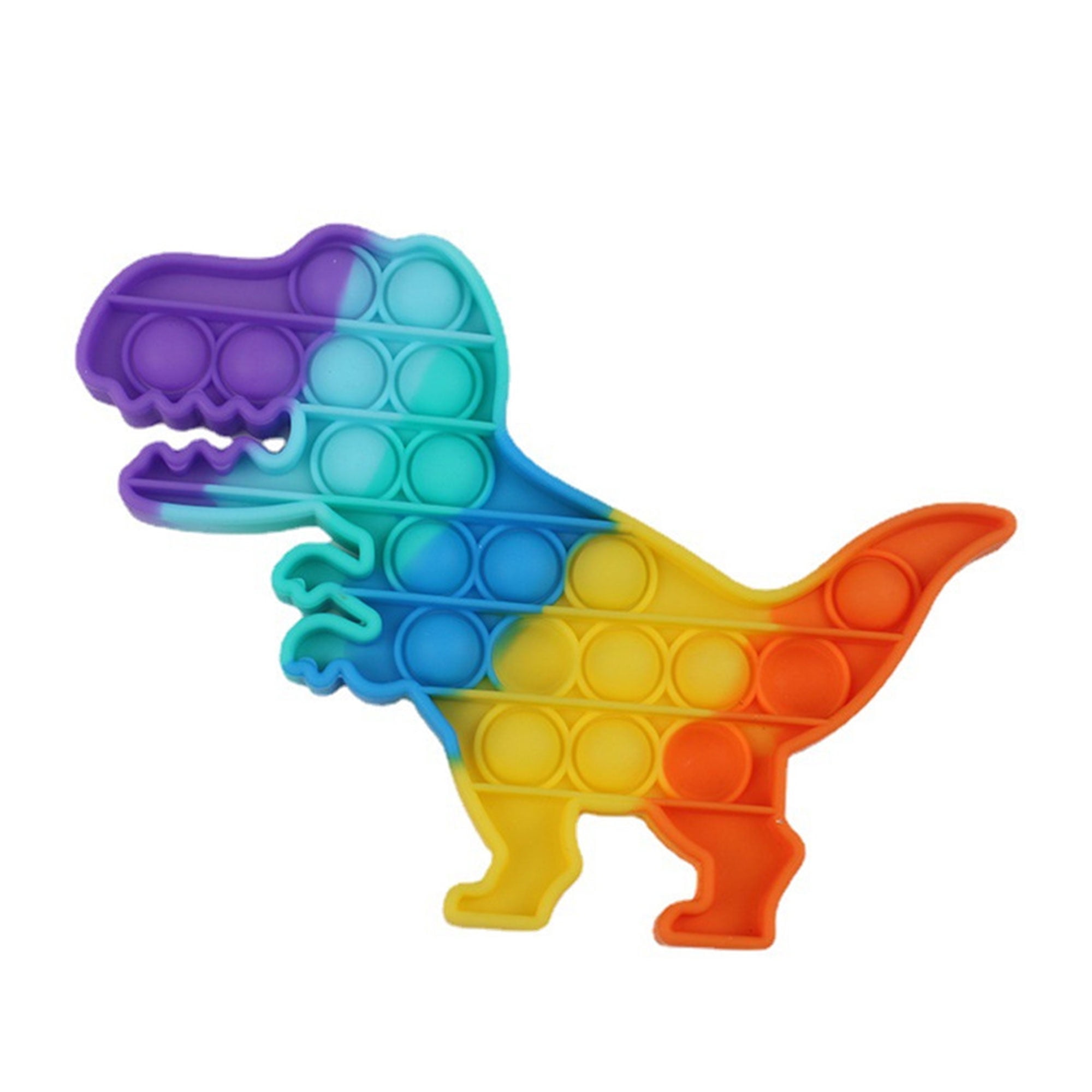 Pop-It Fidget Bubble Toy Multicolour Dinosaur Sensory for Kids Stress Relief 