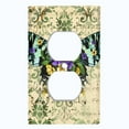 thumbnail image 2 of Metal Light Switch Plate Cover Colorful Floral Butterfly Green Damask BUT028, 2 of 13