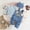 Blue, variant on RTKFRFLM Baby Boys Elephant Print Outfit Long Sleeve Top with Corduroy Overalls and Matching Hat Set