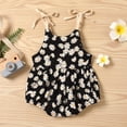 thumbnail image 4 of Newborn Infant Baby Girls Strap Sleeveless Romper Floral Sun Print Bodysuit Bubble One Piece Outfits Summer Clothes, 4 of 7