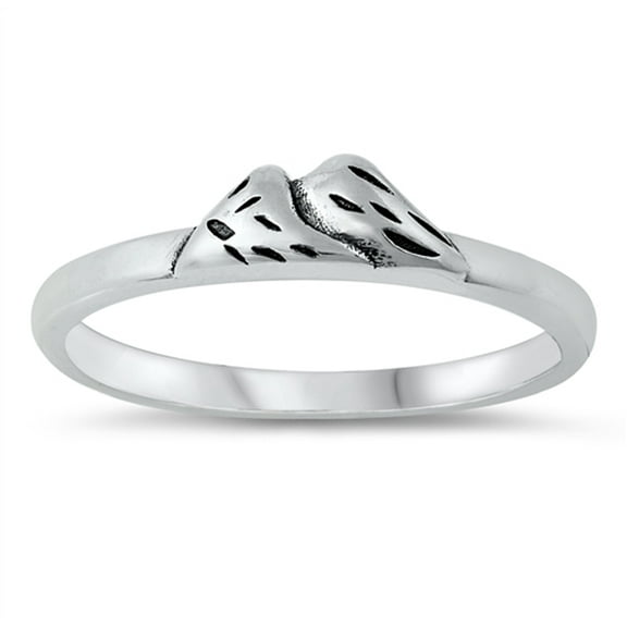 Unique Abstract Mountains Ring .925 Sterling Silver Band Jewelry Female Male Unisex Size 9