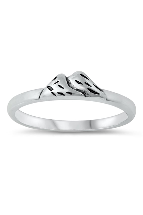 Unique Abstract Mountains Ring .925 Sterling Silver Band Jewelry Female Male Unisex Size 7