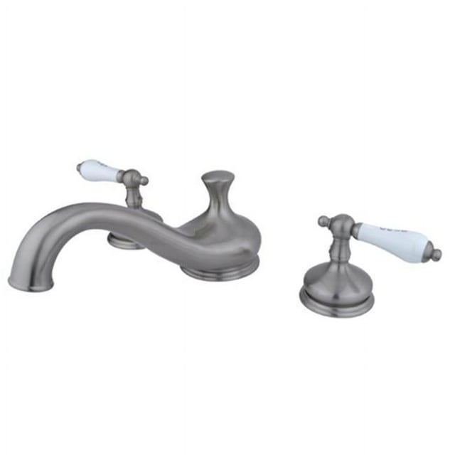 Kingston Brass KS3338PL 8 Inch -18 Inch Widespread Roman Tub Filler - Satin Nickel